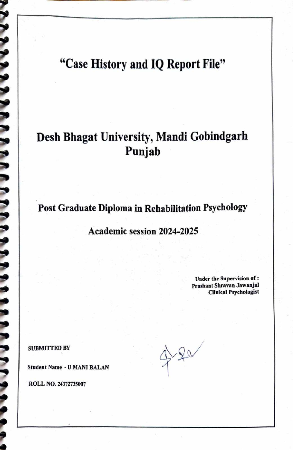 PGDRP Case Study: History and IQ Assessments at Desh Bhagat University ...