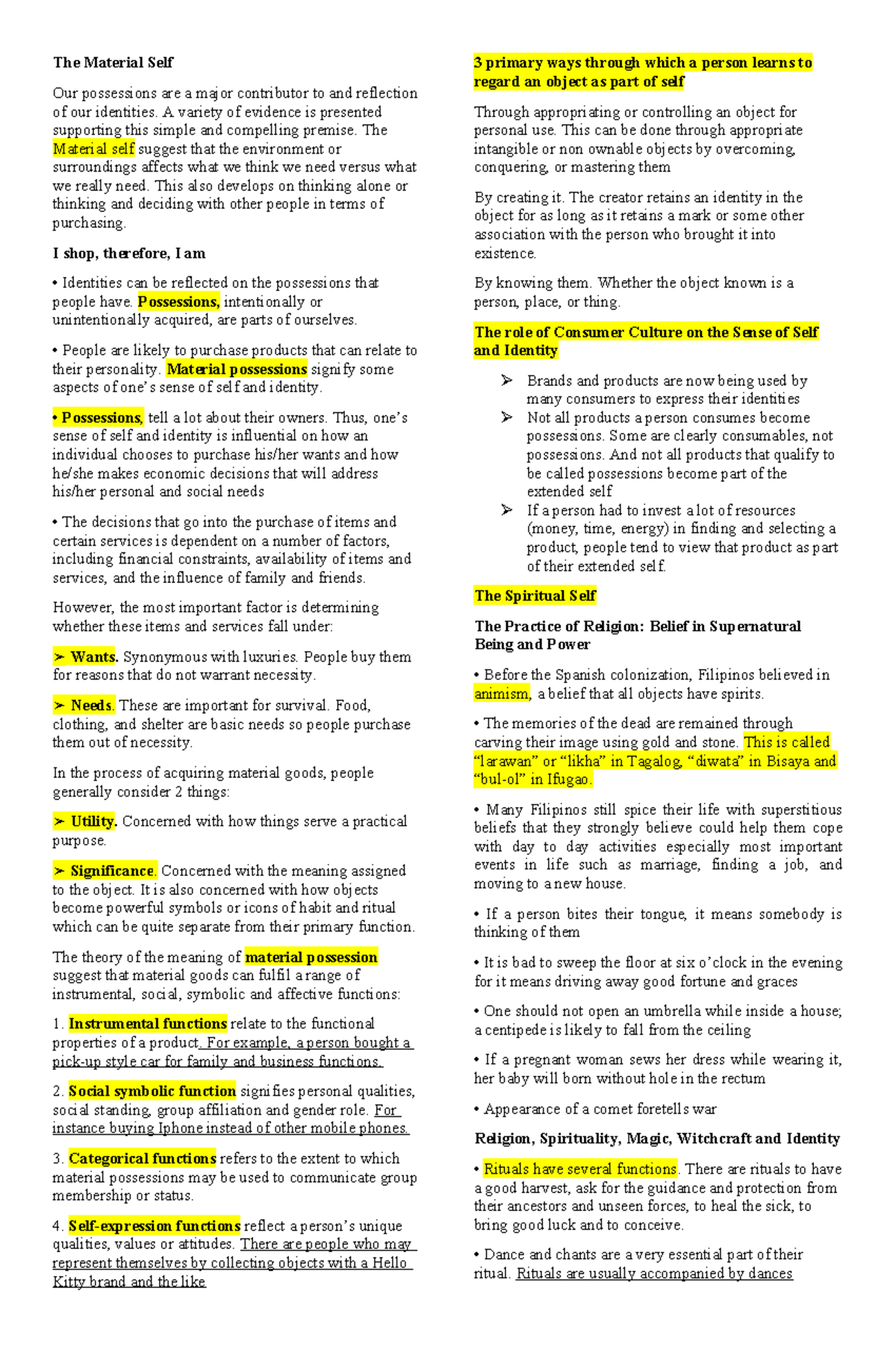 UTS - The Material Self: Identity, Possessions, and Consumer Culture ...