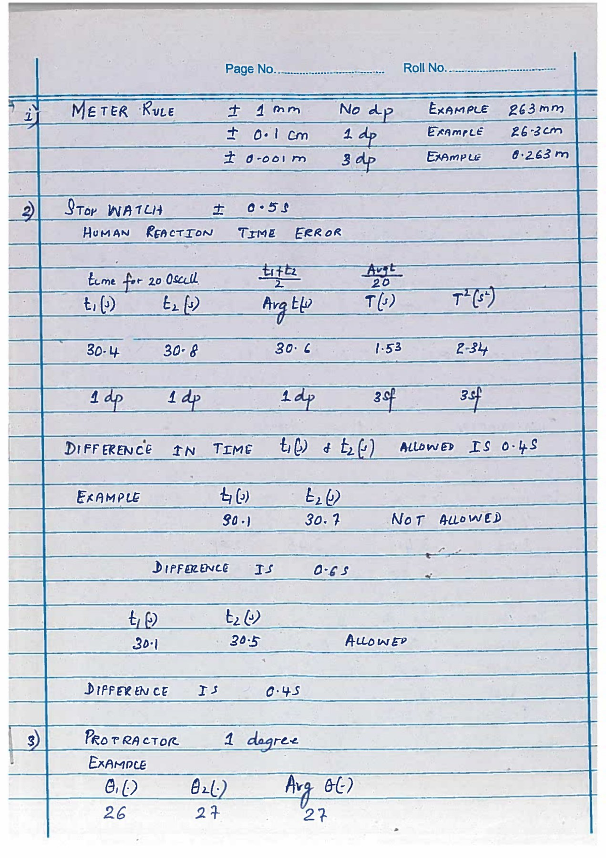 Important Notes for Physics Practical (PHYS 101) - Studocu