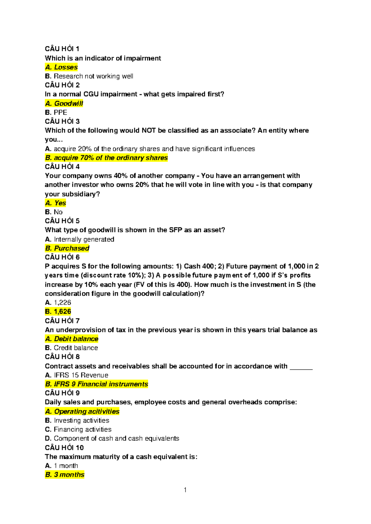 TNM F7 Final Exam Questions and Answers on Impairment and Assets - Studocu