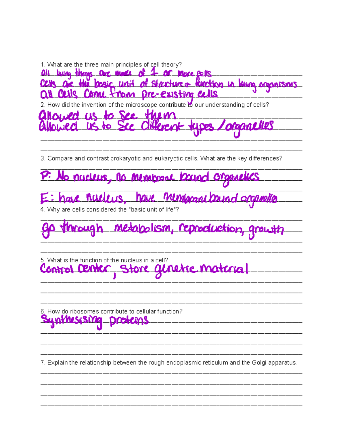Biology 2 Quiz 1 Study Guide: Key Concepts in Cell Theory and Function ...