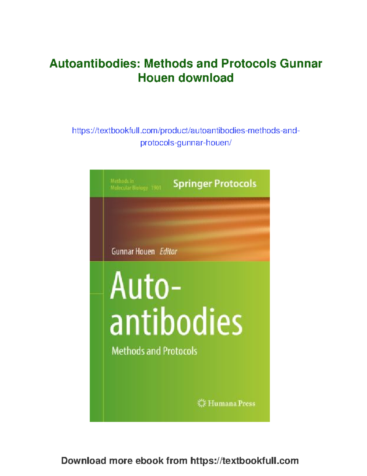 Autoantibodies: Methods and Protocols in Molecular Biology (MiMB) - Studocu