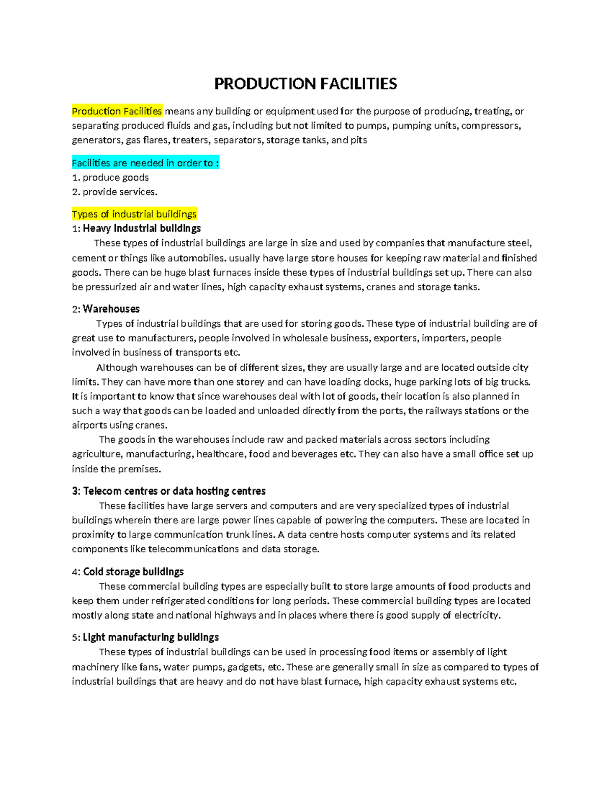 IE 101 - Production Facilities & Properties of Engineering Materials ...