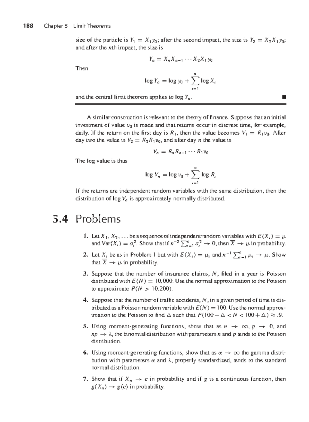 188 Chapter 5 Limit Theorems and Applications in Finance - Studocu