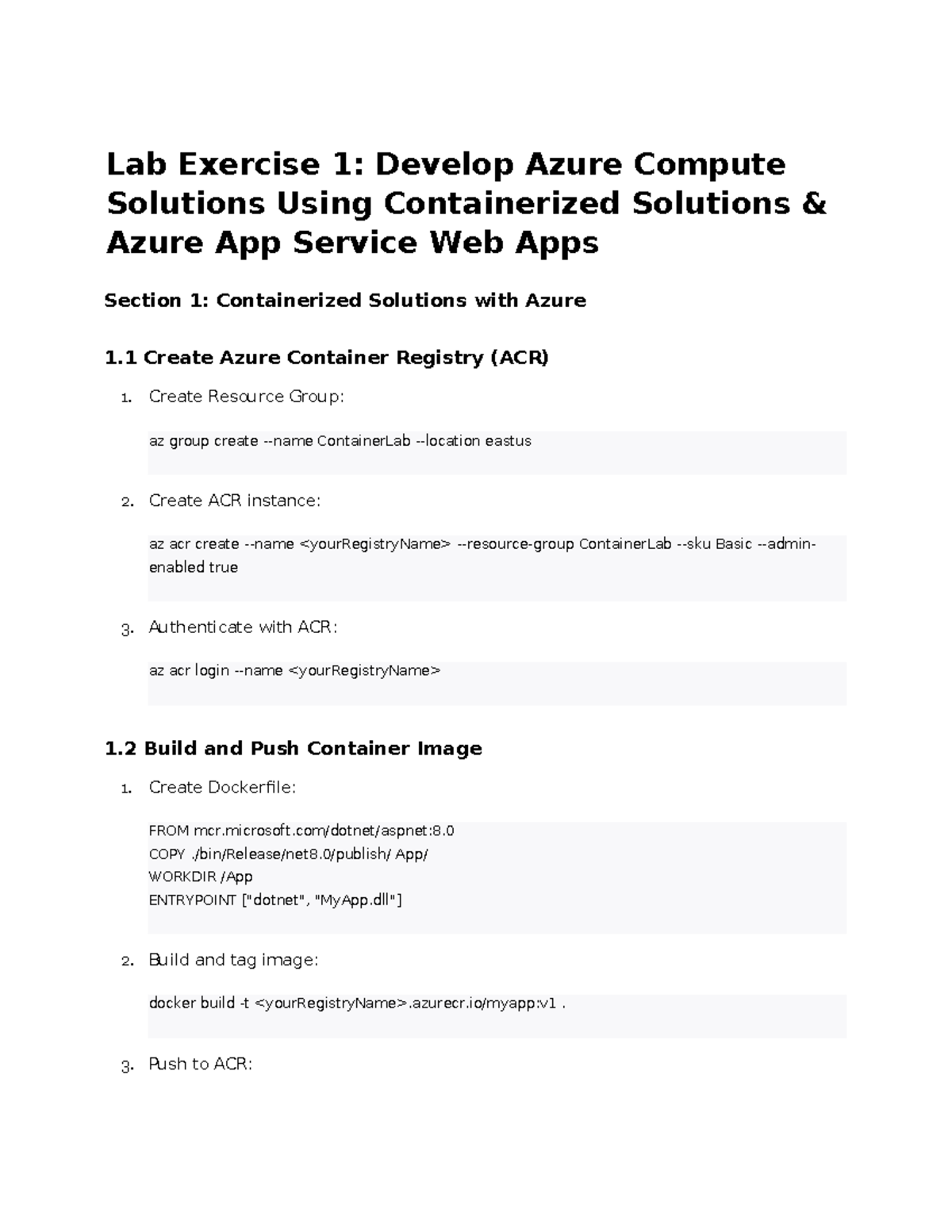 Exp 1 - Ai fundamentalAi fundamental - Lab Exercise 1 : Develop Azure ...