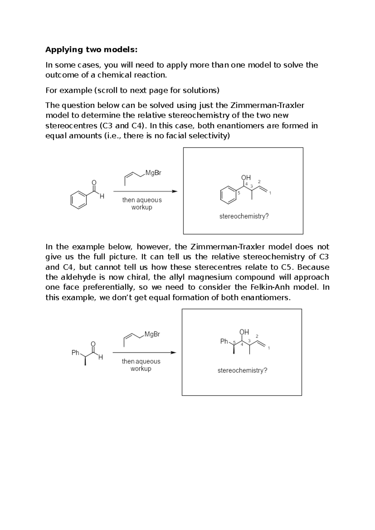 Applying Multiple Models in Chemical Reactions: Practice Questions ...