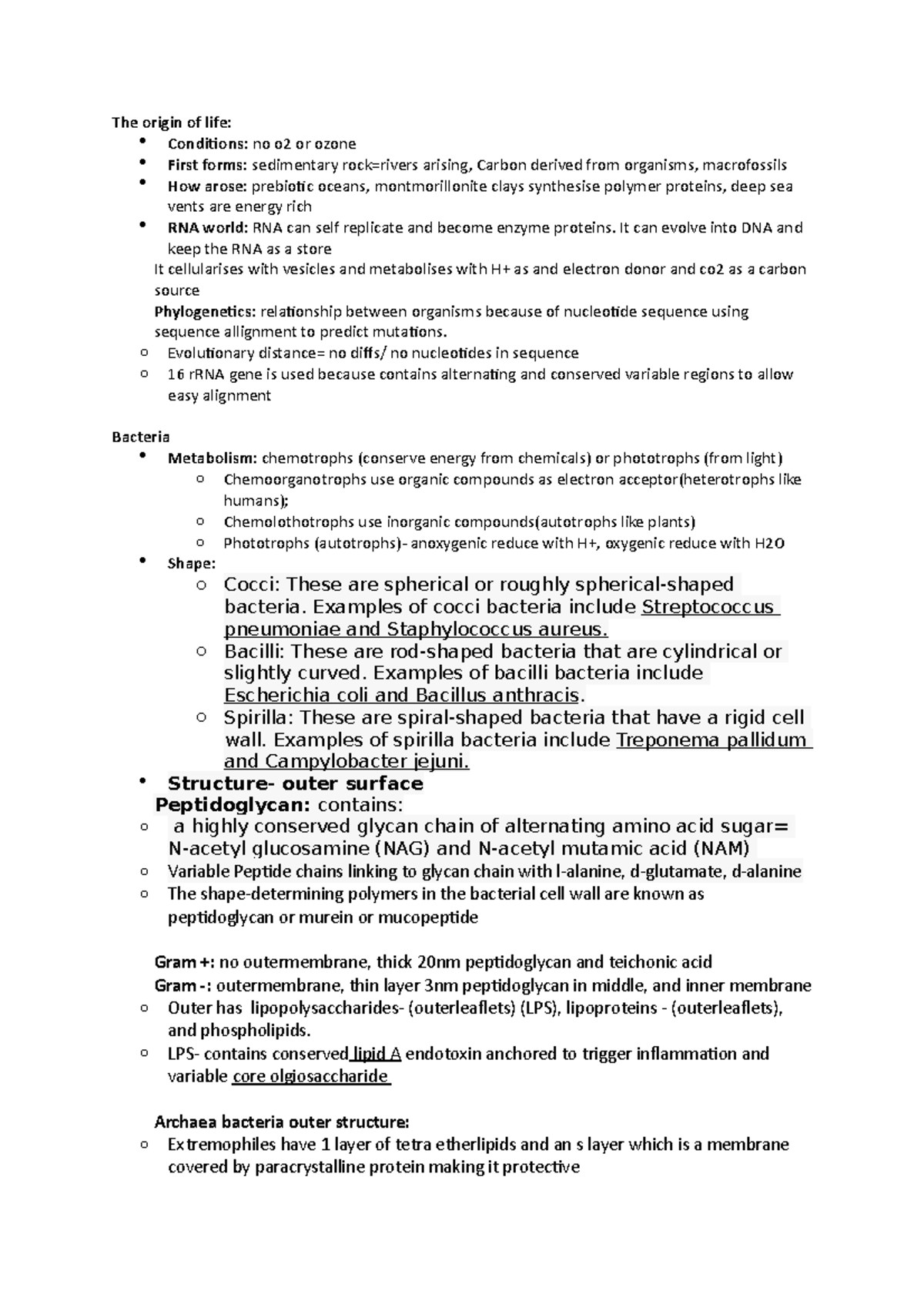 Microbiology (BIOL201): Summary Notes on Microbes and Their Functions ...