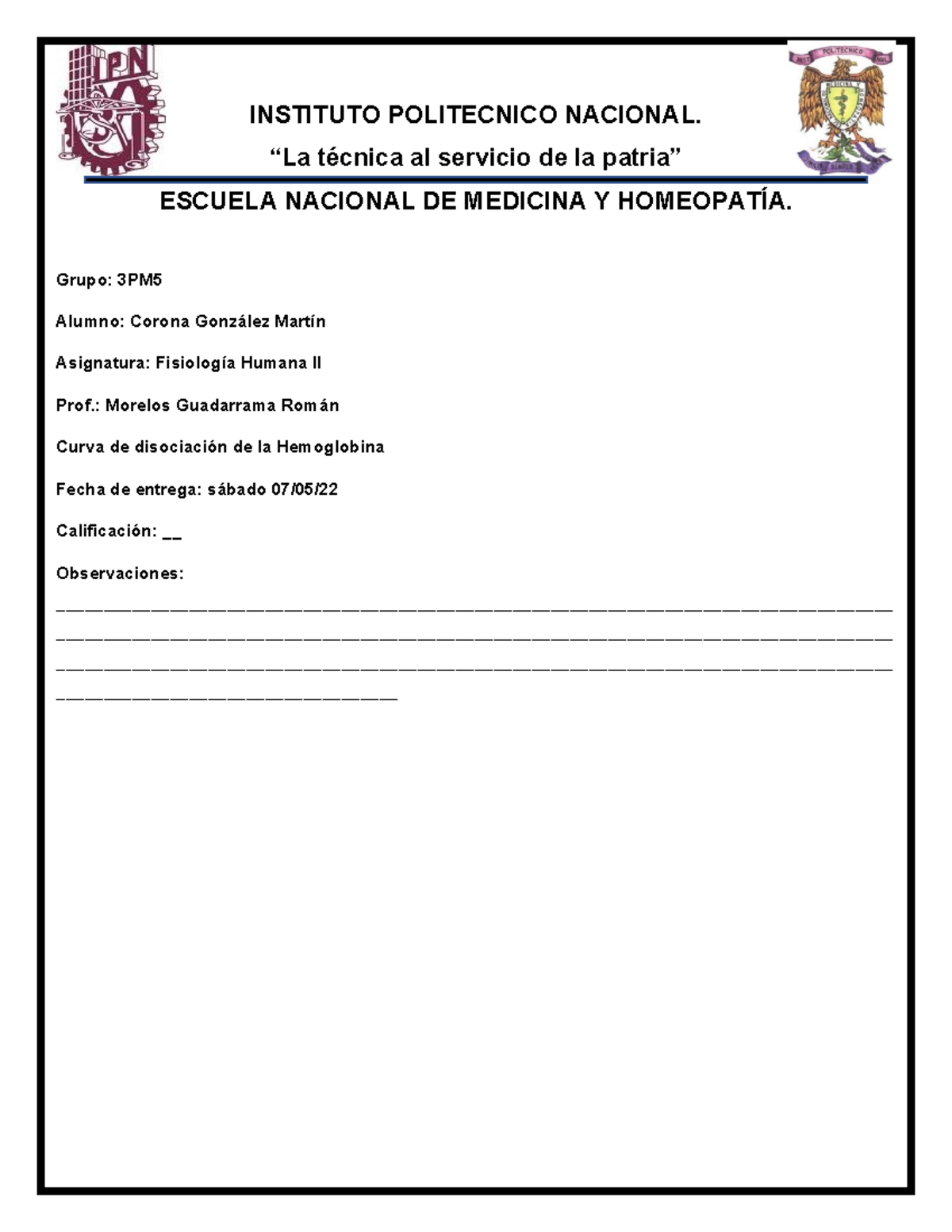 Curva de Disociación de la Hemoglobina en Fisiología Humana II (3PM5 ...