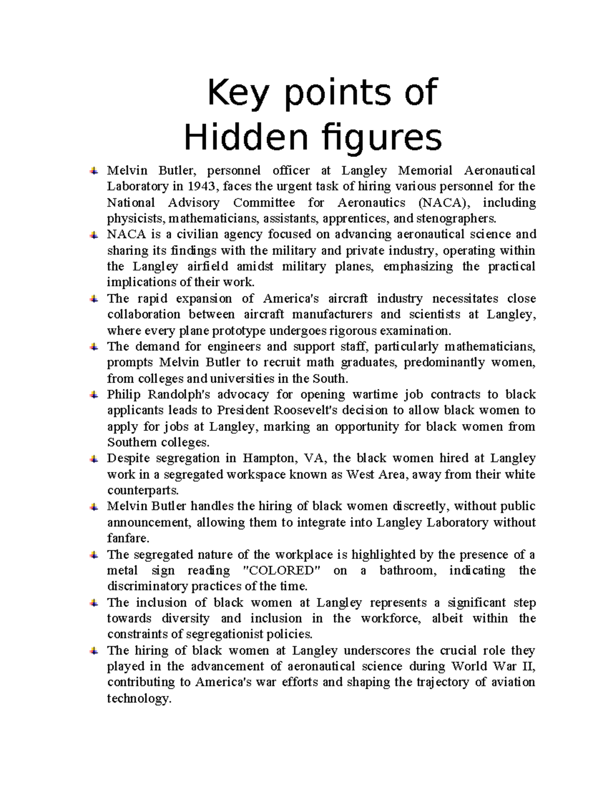Hidden Figures by Margot Lee Shetterly - Key points of Hidden figures ...