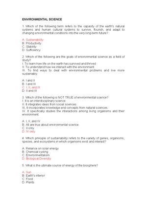 GE15 - Environmental Science Study Guide: Climate Change & Biodiversity ...