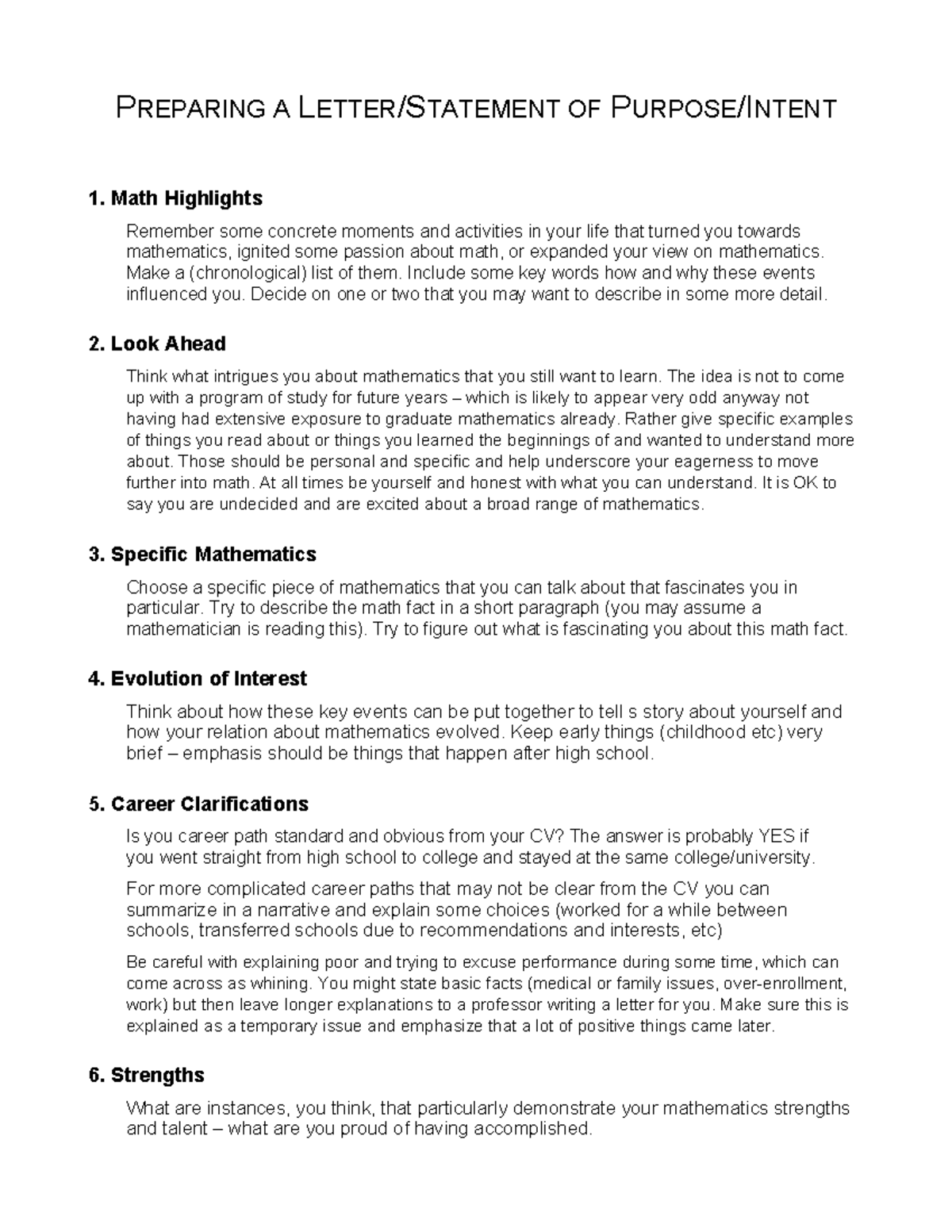 Statement of Purpose for Math Ph.D. Applications (MATH 501) - Studocu