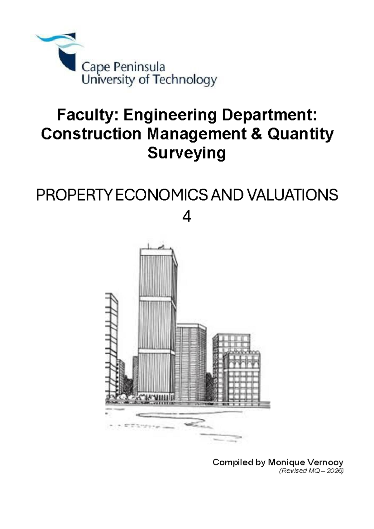 Property Economics and Valuations - Lecture Notes - Studocu
