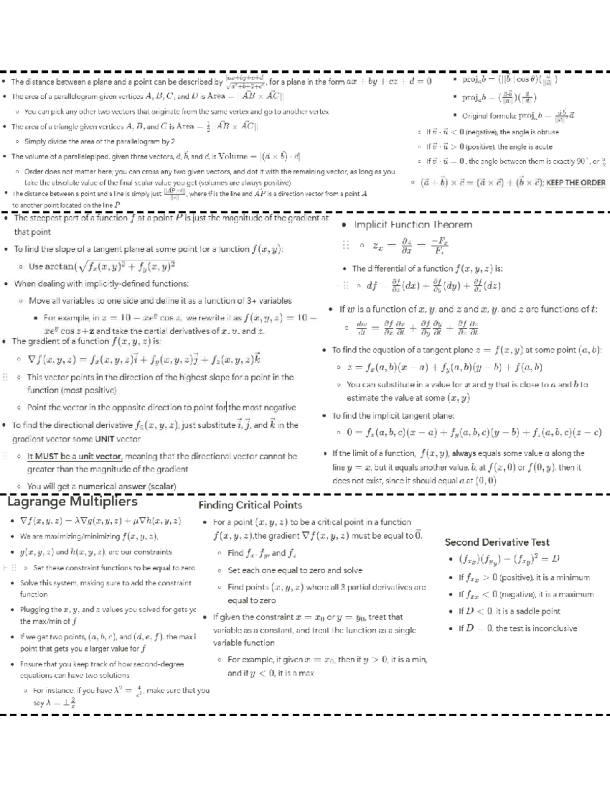 MATH253 Final Exam Formula Sheet: Key Concepts and Equations - Studocu