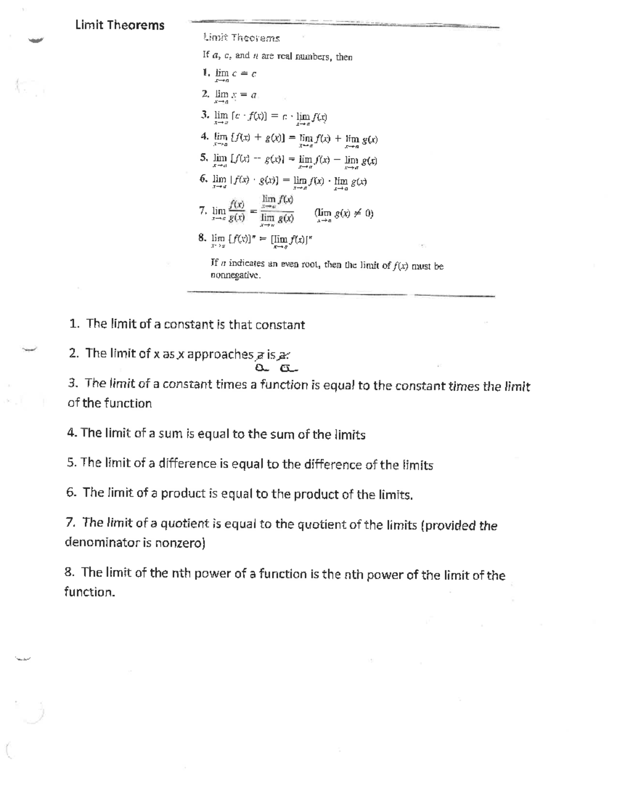 Final Exam Study Guide for ABC 123: Limit Theorems Explained - Studocu