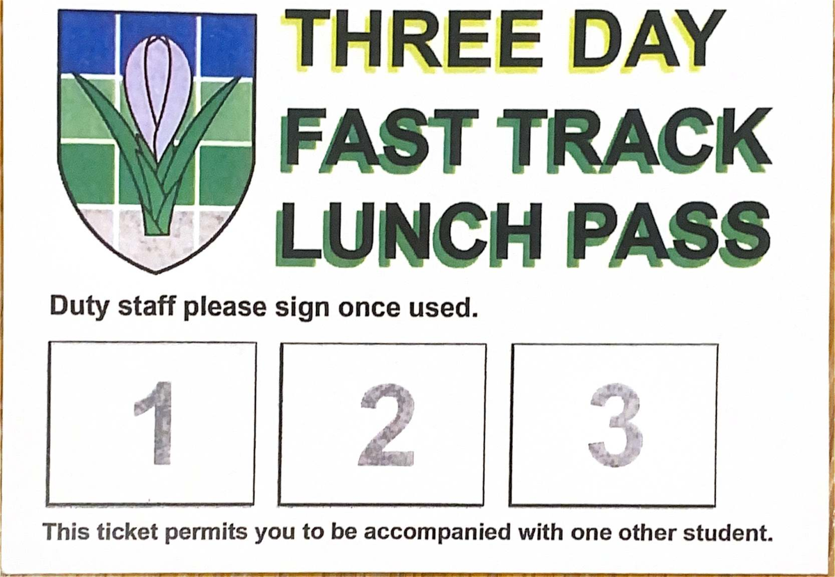 THREE DAY FAST TRACK LUNCH PASS - Staff Sign Required - Studocu