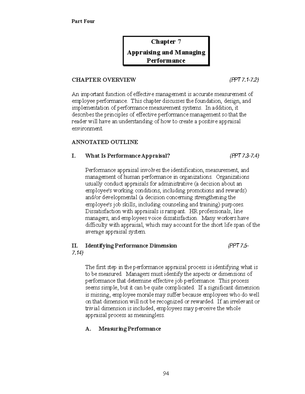 Gomez MHR05 IM 07 - Chapter 7: Performance Appraisal & Management - Studocu