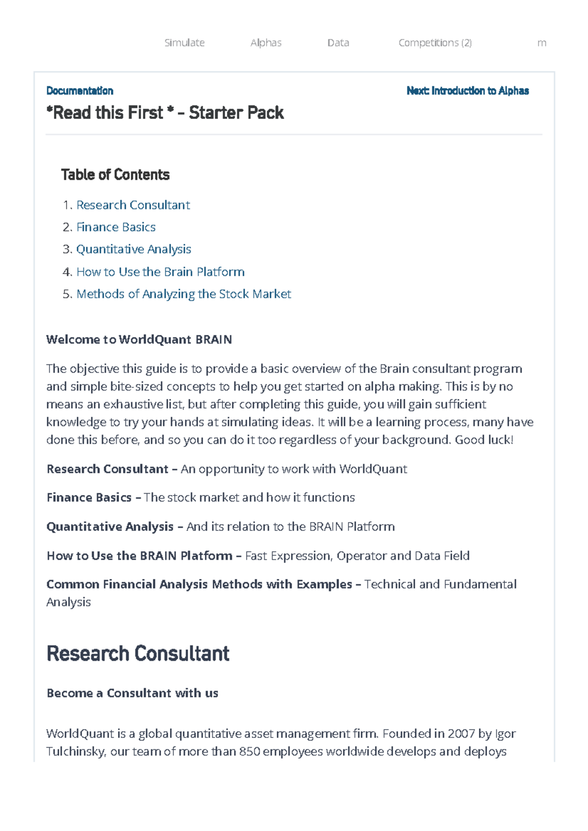 Simulate Alphas Data Competitions (2) Team: BRAIN Alpha Documentation ...