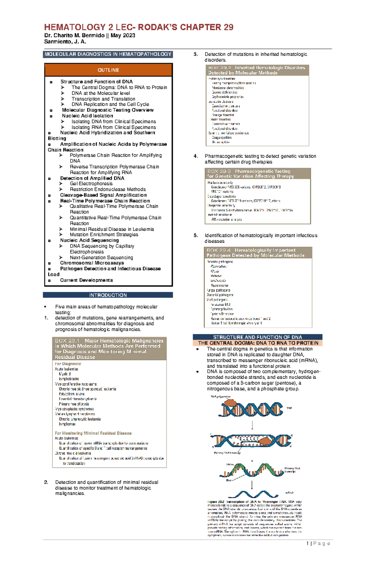 MEDTECH 2024: Laboratory Evaluation of Platelets & Hemostasis Notes ...