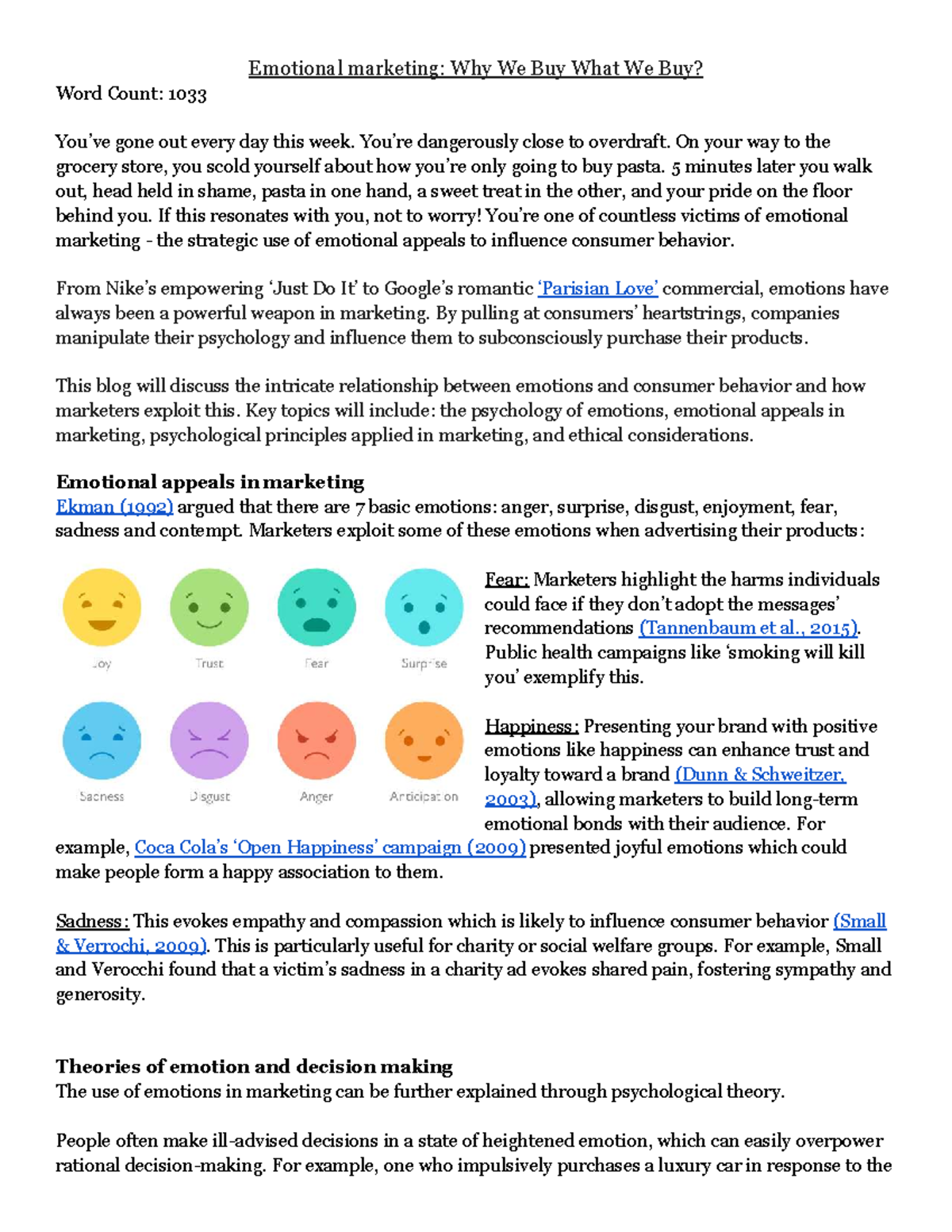 Emotional Marketing Insights: Understanding Consumer Behavior - Studocu