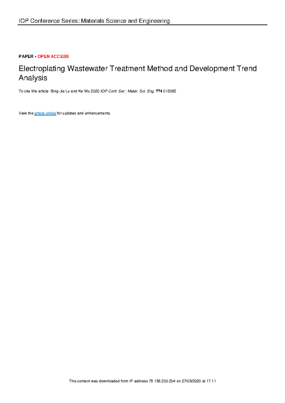 Electroplating Wastewater Treatment Methods: Trends & Challenges ...