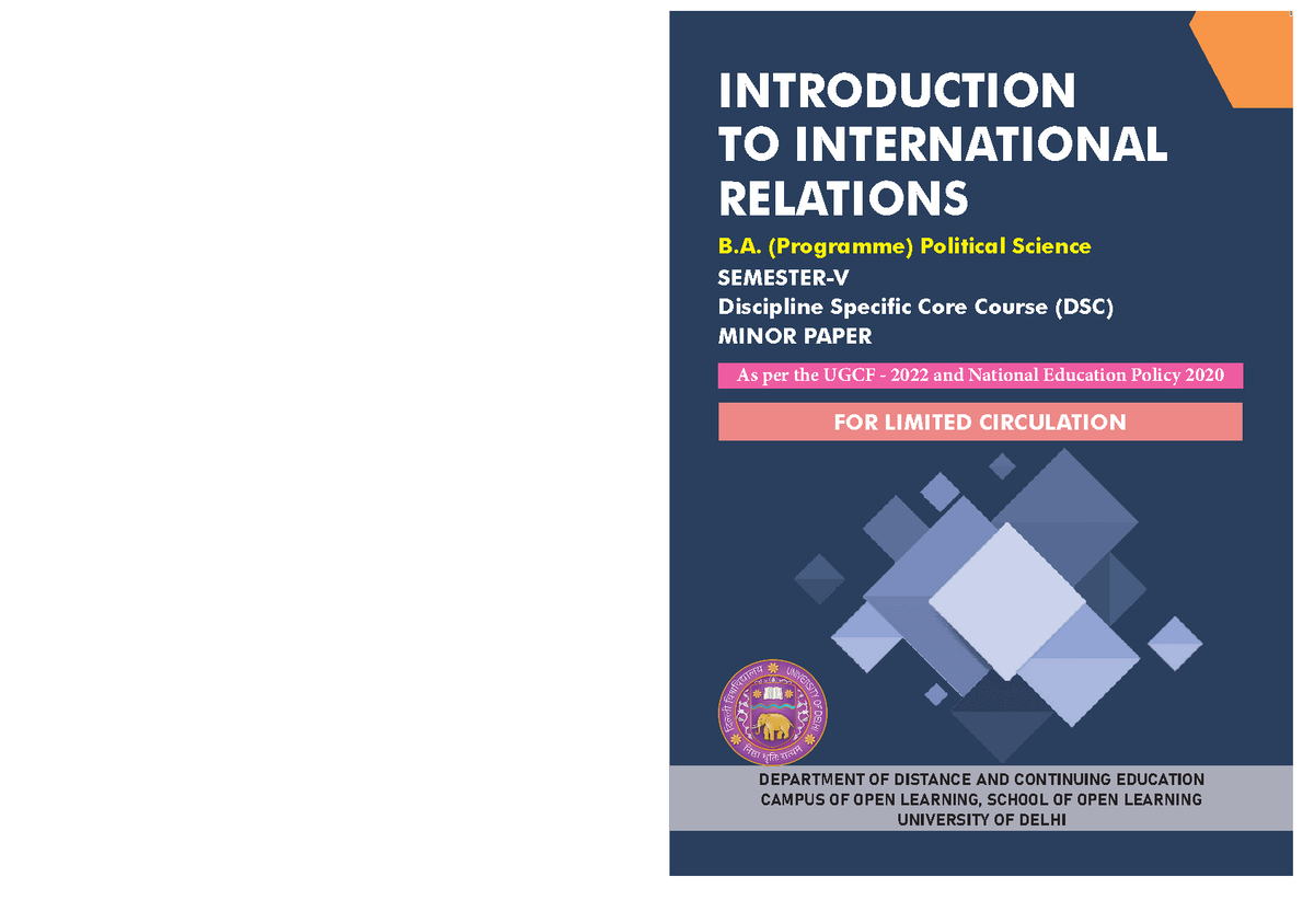 International Relations Notes (POL 5DSC) - Semester V Overview - Studocu