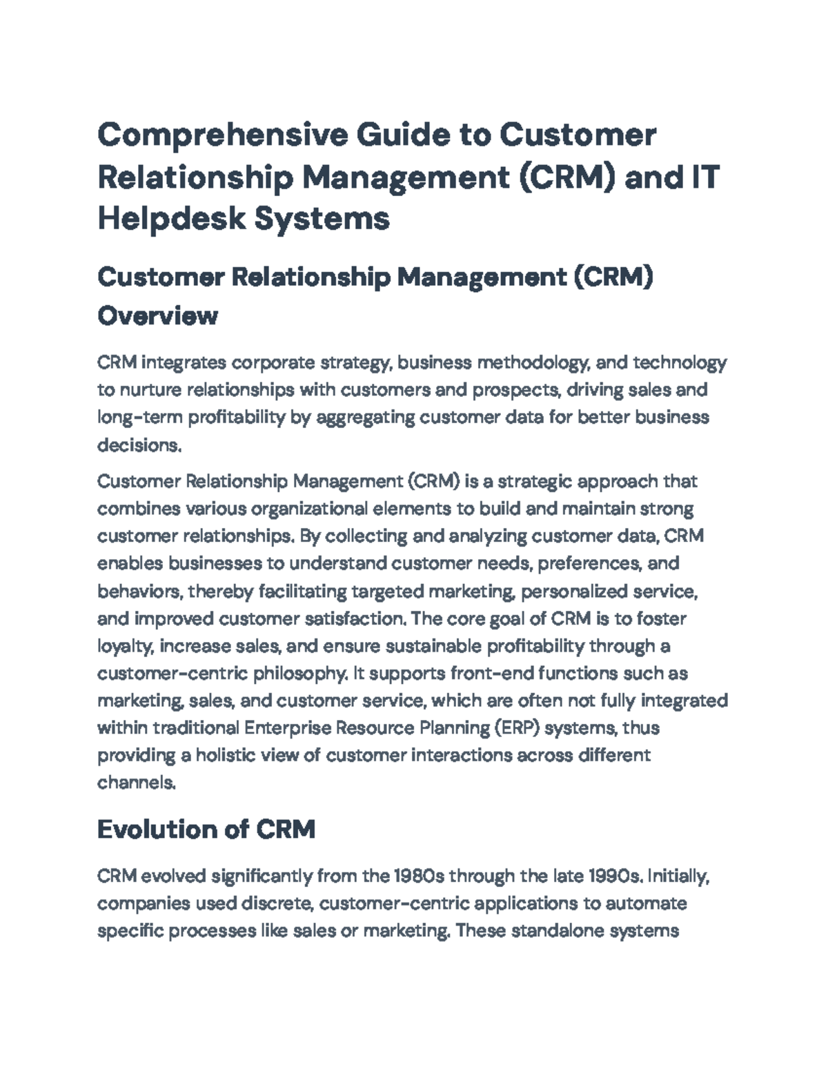 Comprehensive Guide to CRM & IT Helpdesk Systems: Key Concepts ...