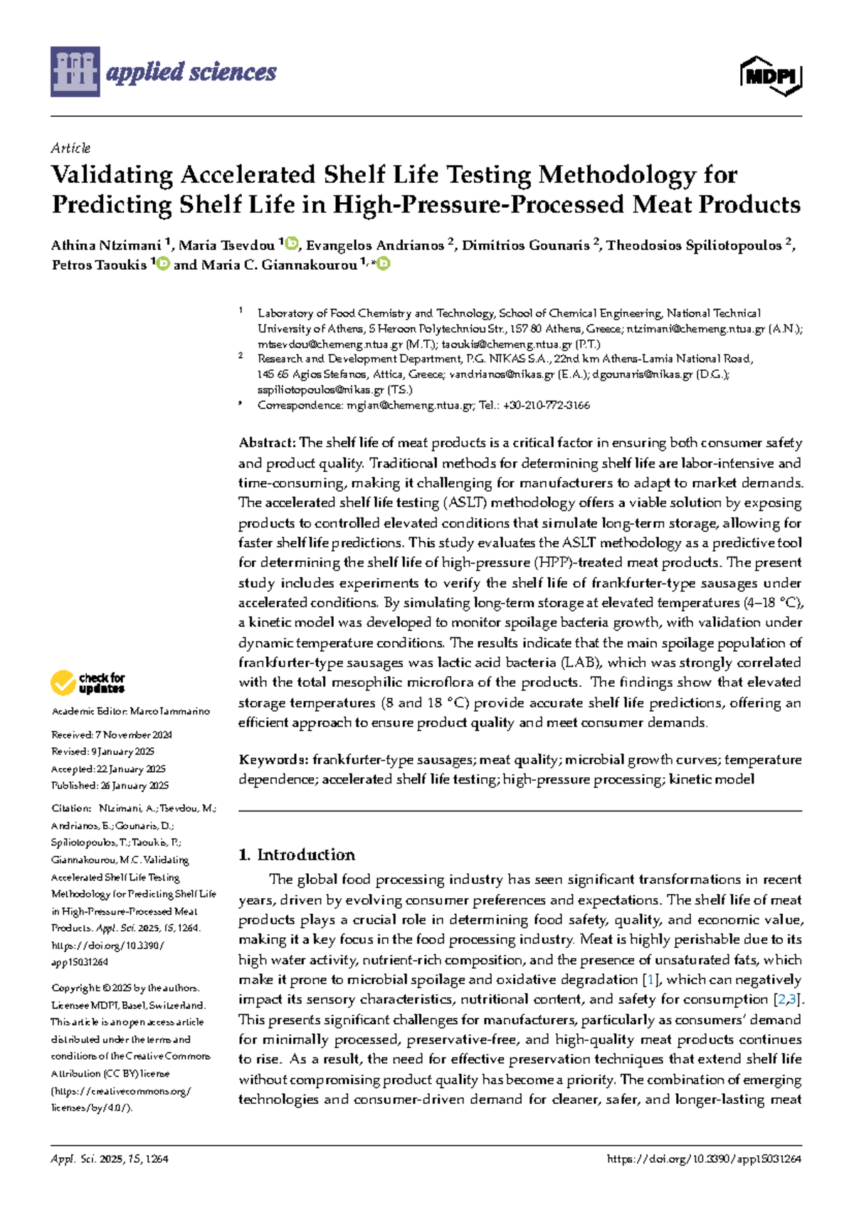 Validating ASLT Methodology for Predicting Shelf Life of Meat Products ...