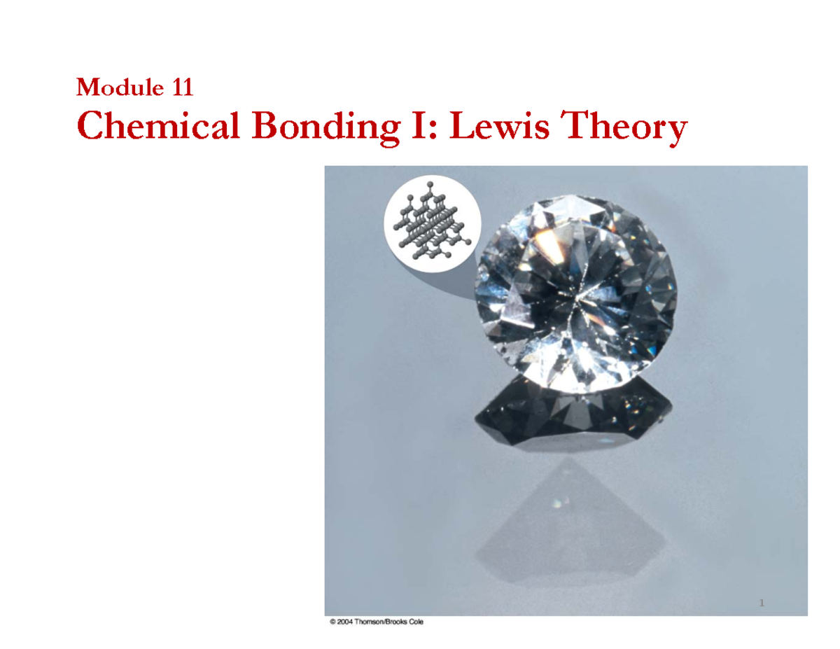 Module 11 Chemical Bonding - Lewis Theory - Module 11 Chemical Bonding ...