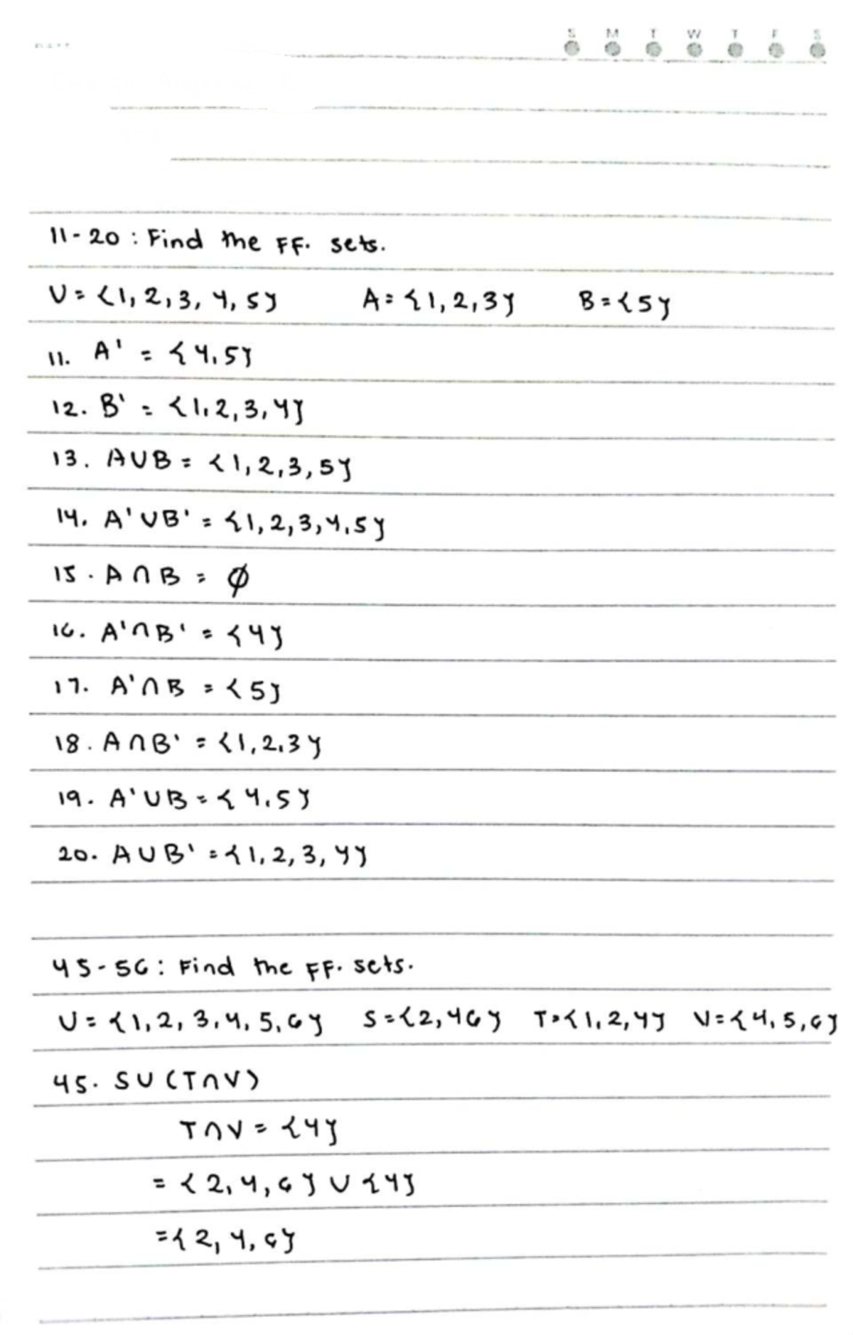 SETS - Final Exam Review for SMTWTES - Studocu