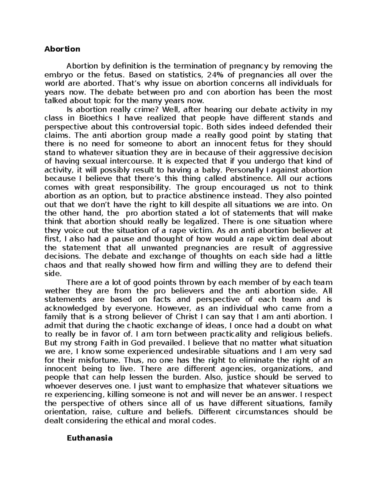 Abortion essay - bnvc vc bg - Abortion Abortion by definition is the ...