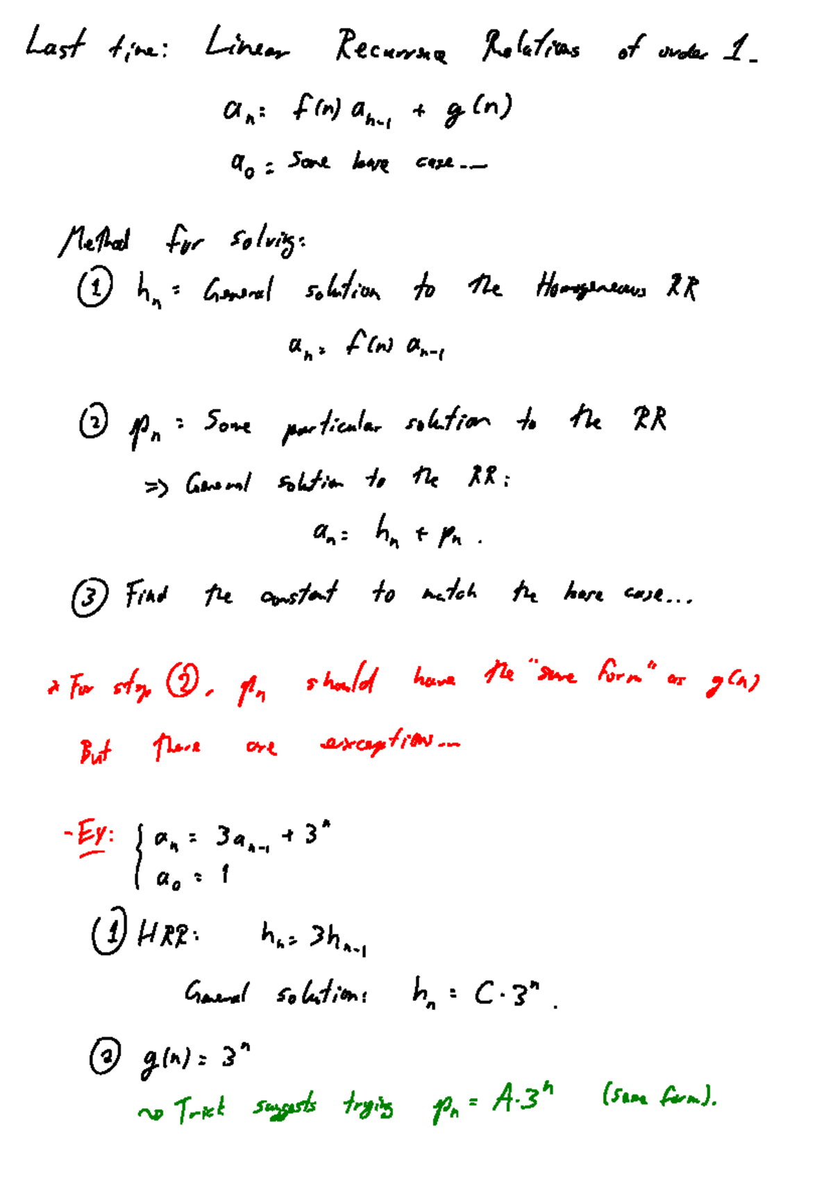 Recurrence Relations Lecture Notes - Course Code: A3T - Studocu