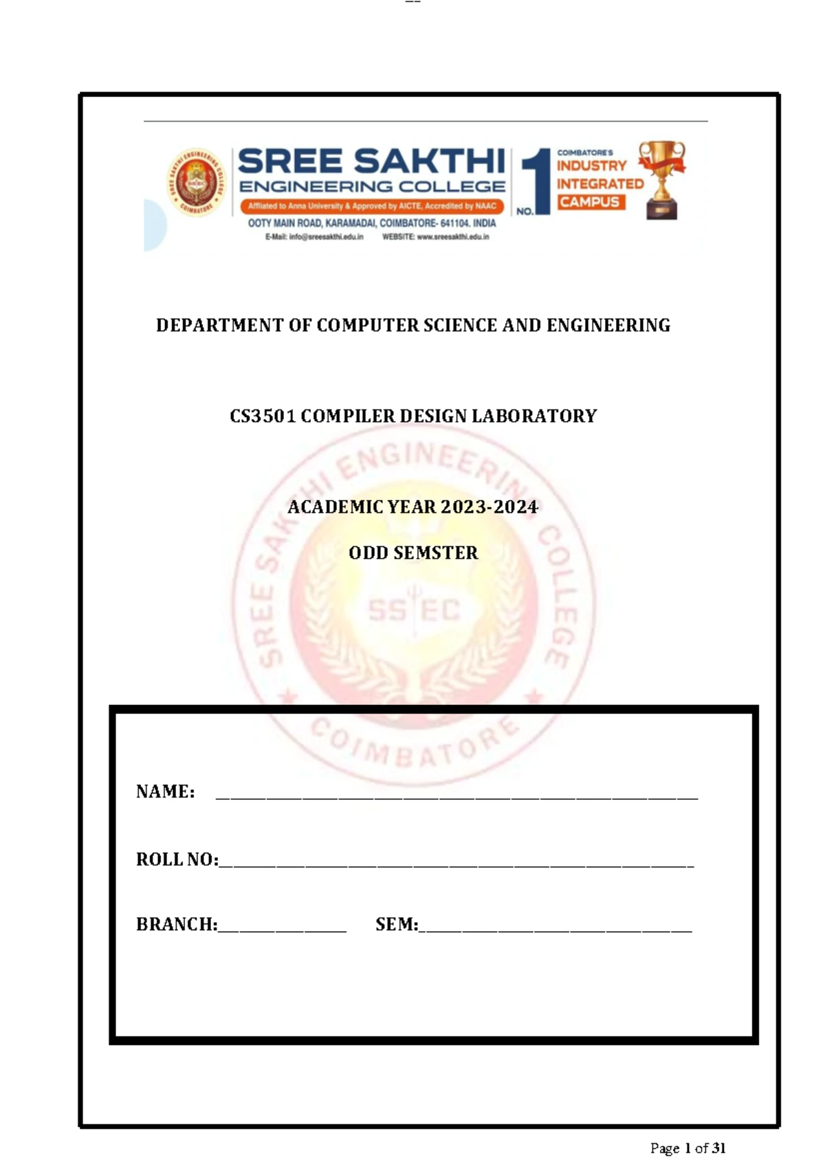 III CSE CS3381 OOP LAB - Java Applications for Search & Sort Algorithms ...