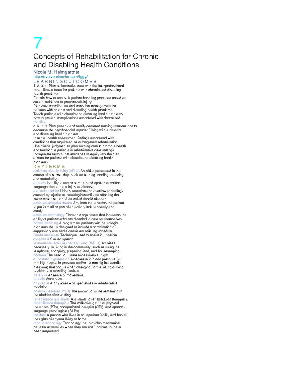 Rehabilitation concepts for managing chronic and disabling conditions ...