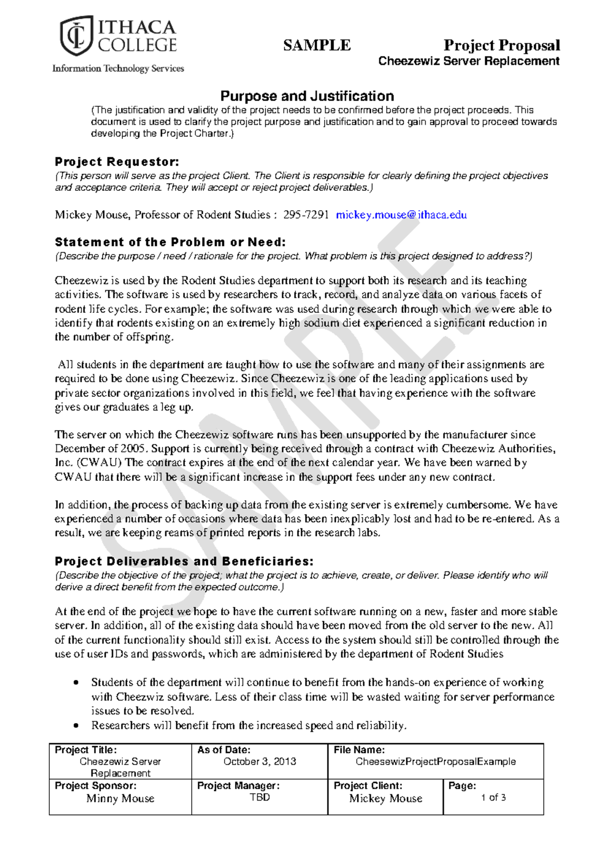 Proposal Example - n/a - SAMPLE Project Proposal Cheezewiz Server ...