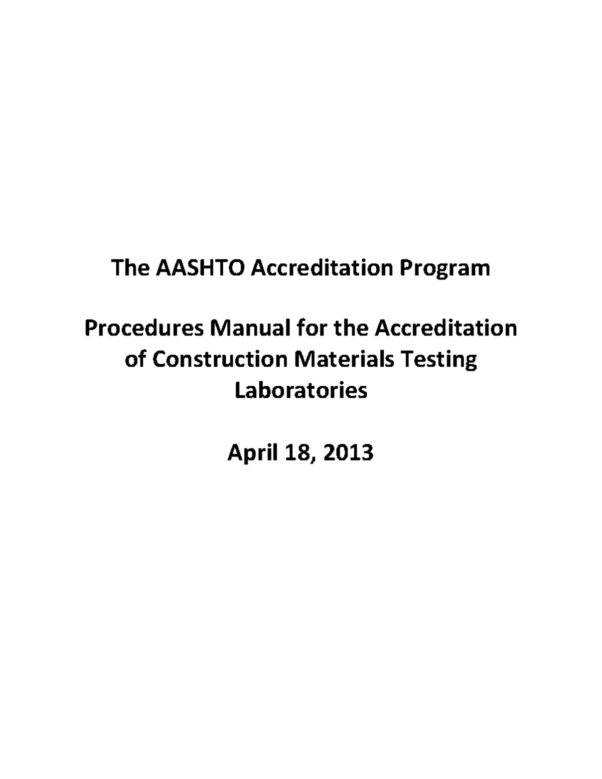 AAP Procedures Manual for Accreditation of Construction Materials ...