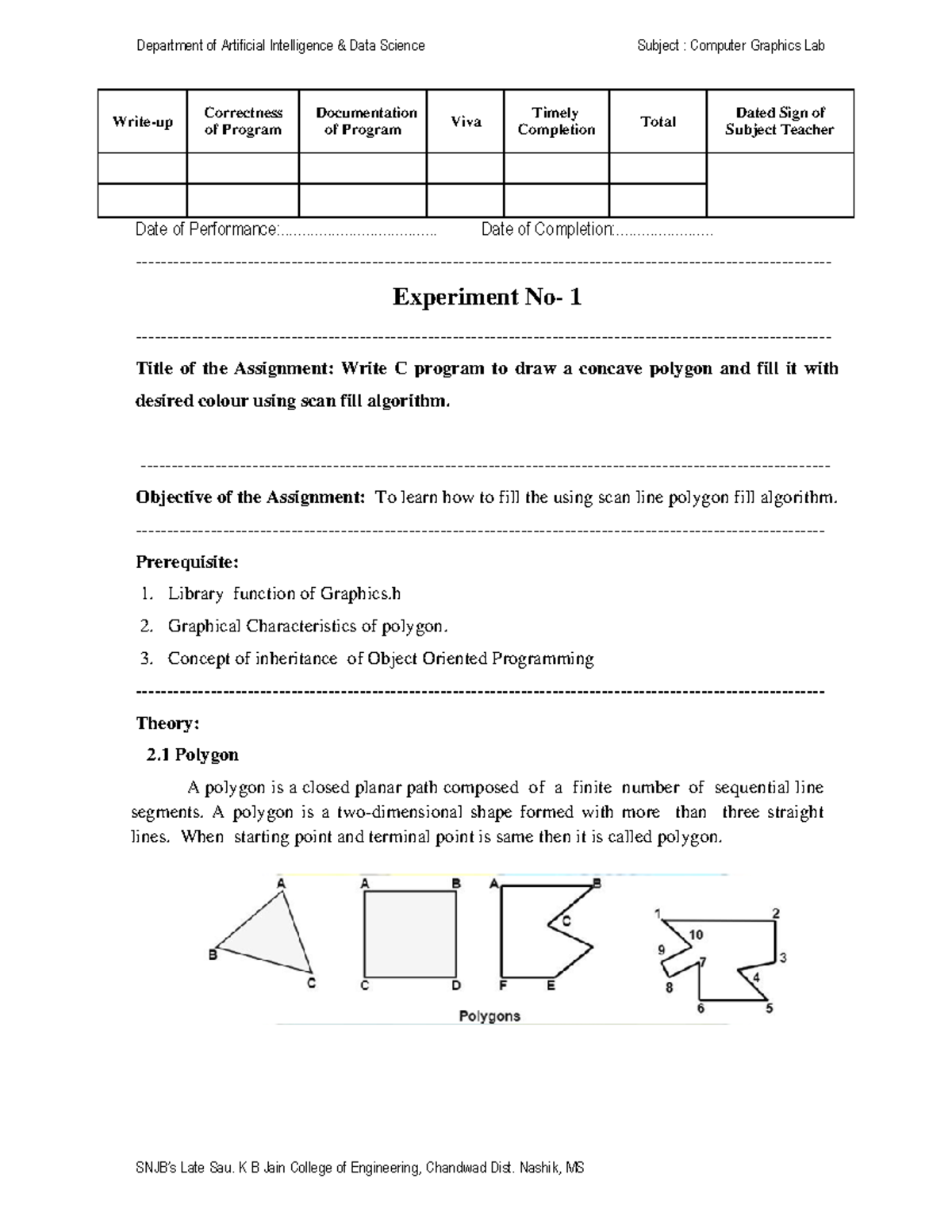 Expt-1 - Assignment - Write-up Correctness of Program Documentation of ...