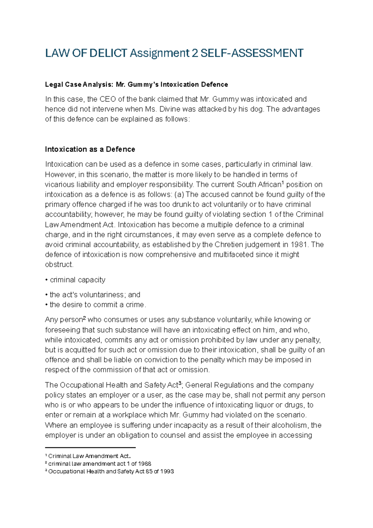 Assessment 02 PVL3703 2024: Intoxication Defence & Vicarious Liability ...