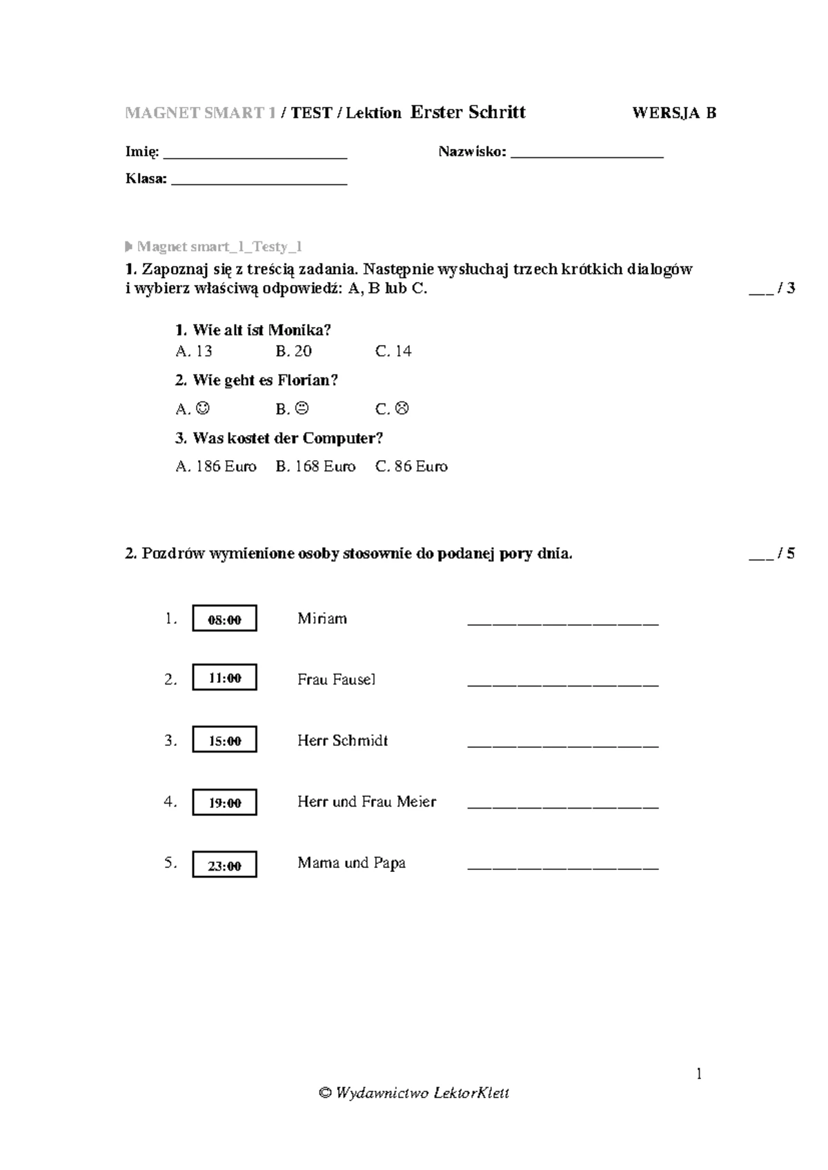 Sprawdzian Jezyk Niemiecki 7 Klasa www.studocu.com