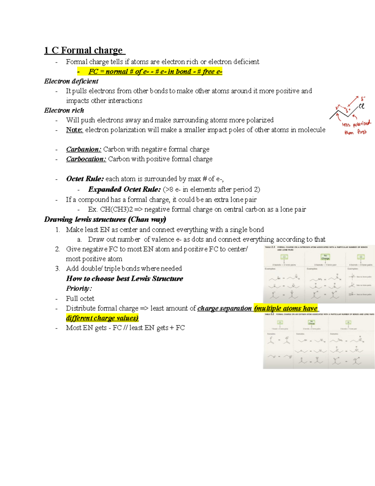 1C-Formal charge - lecture notes - 1 C Formal charge - Formal charge ...