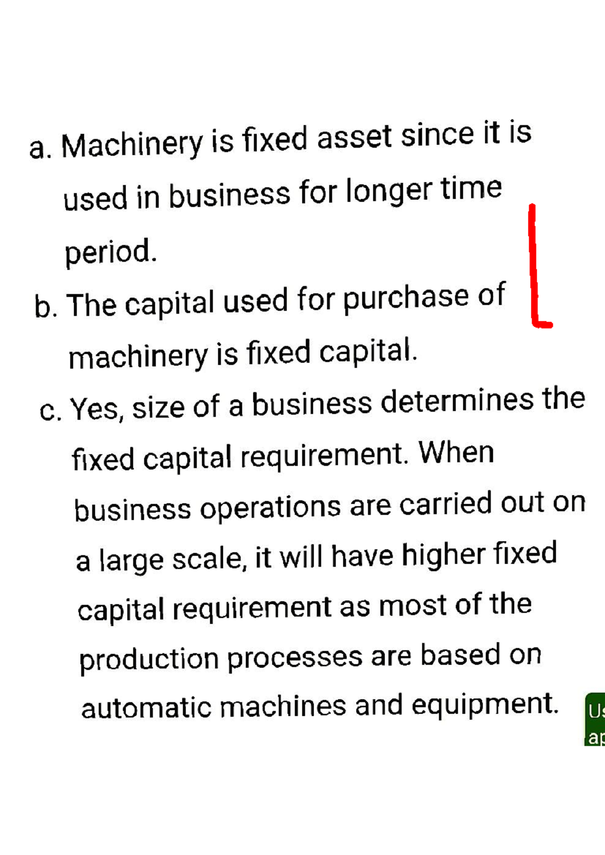 The case study for abt - a. Machinery is fixed asset since it is used ...