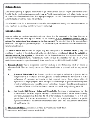 Chapter 5 solution - Chapter 5 Chapter 5 Risk and Rates of Return ...