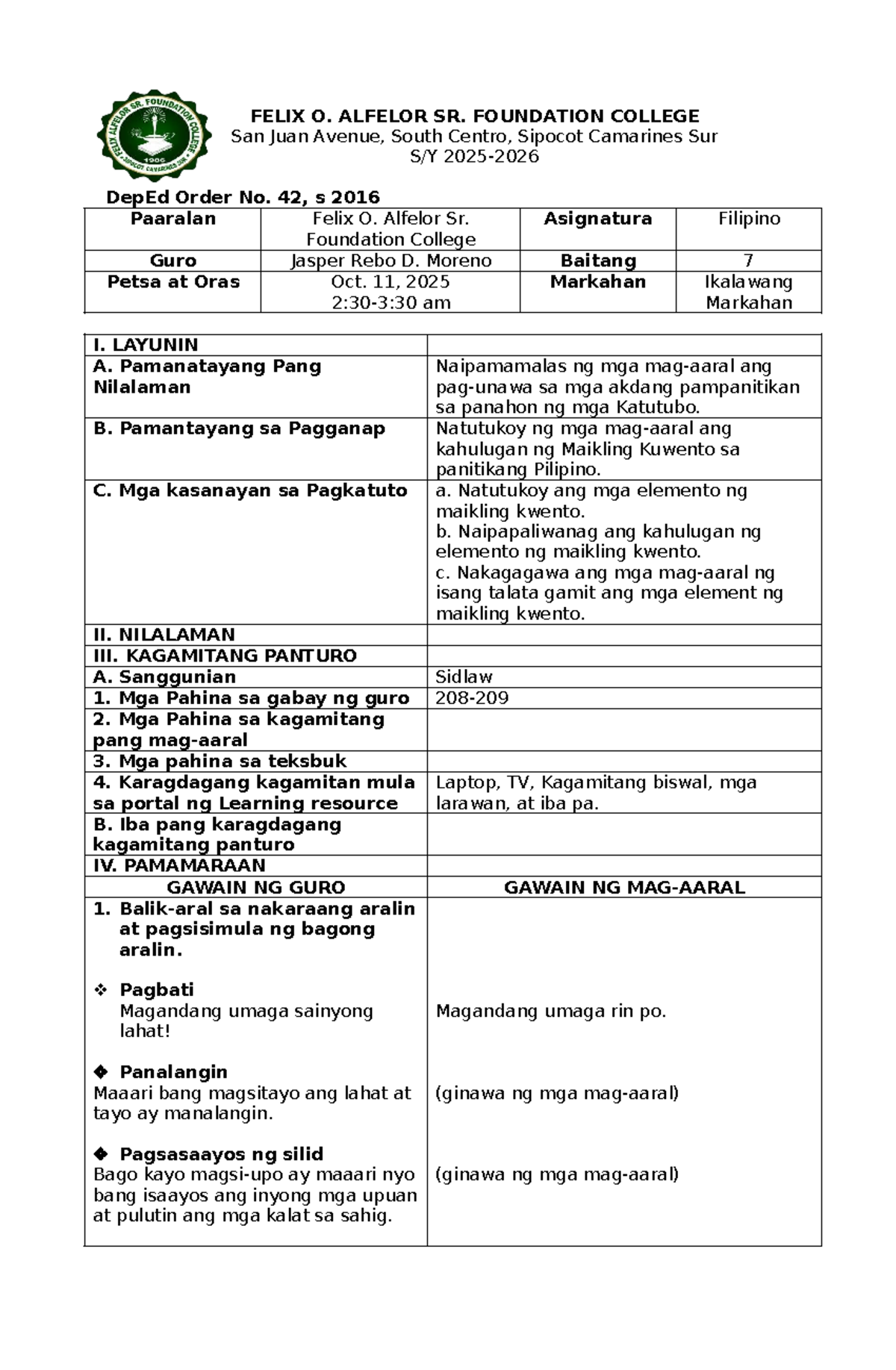 Final Exam Notes: Filipino 7 - Maikling Kuwento Elements - Studocu
