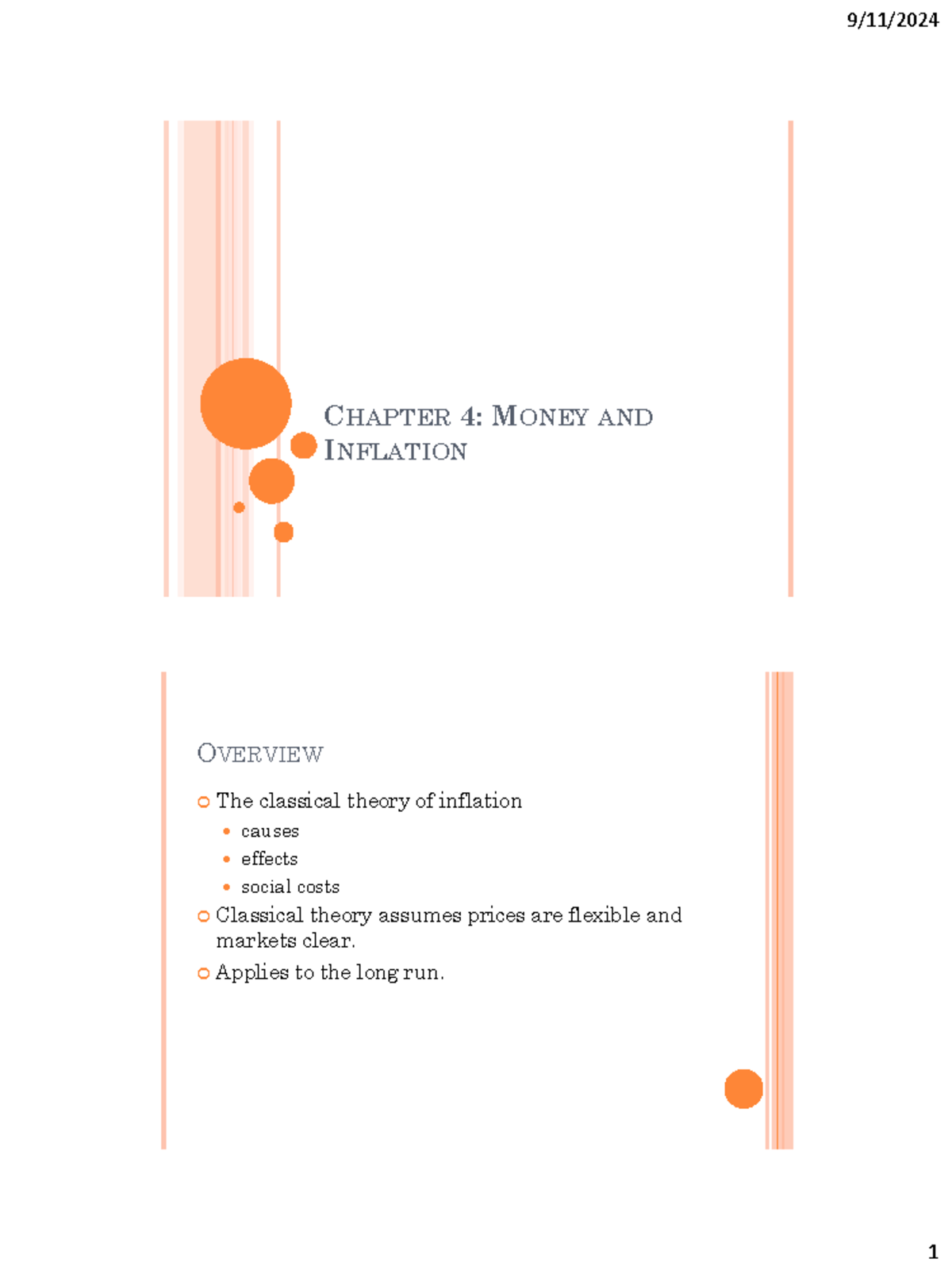 Macroeconomics 4 - Lecture Notes on Money and Inflation Concepts - Studocu