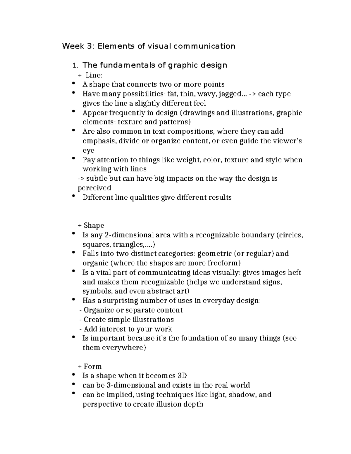 Week 3 - Week 3 - Week 3: Elements of visual communication 1. The ...