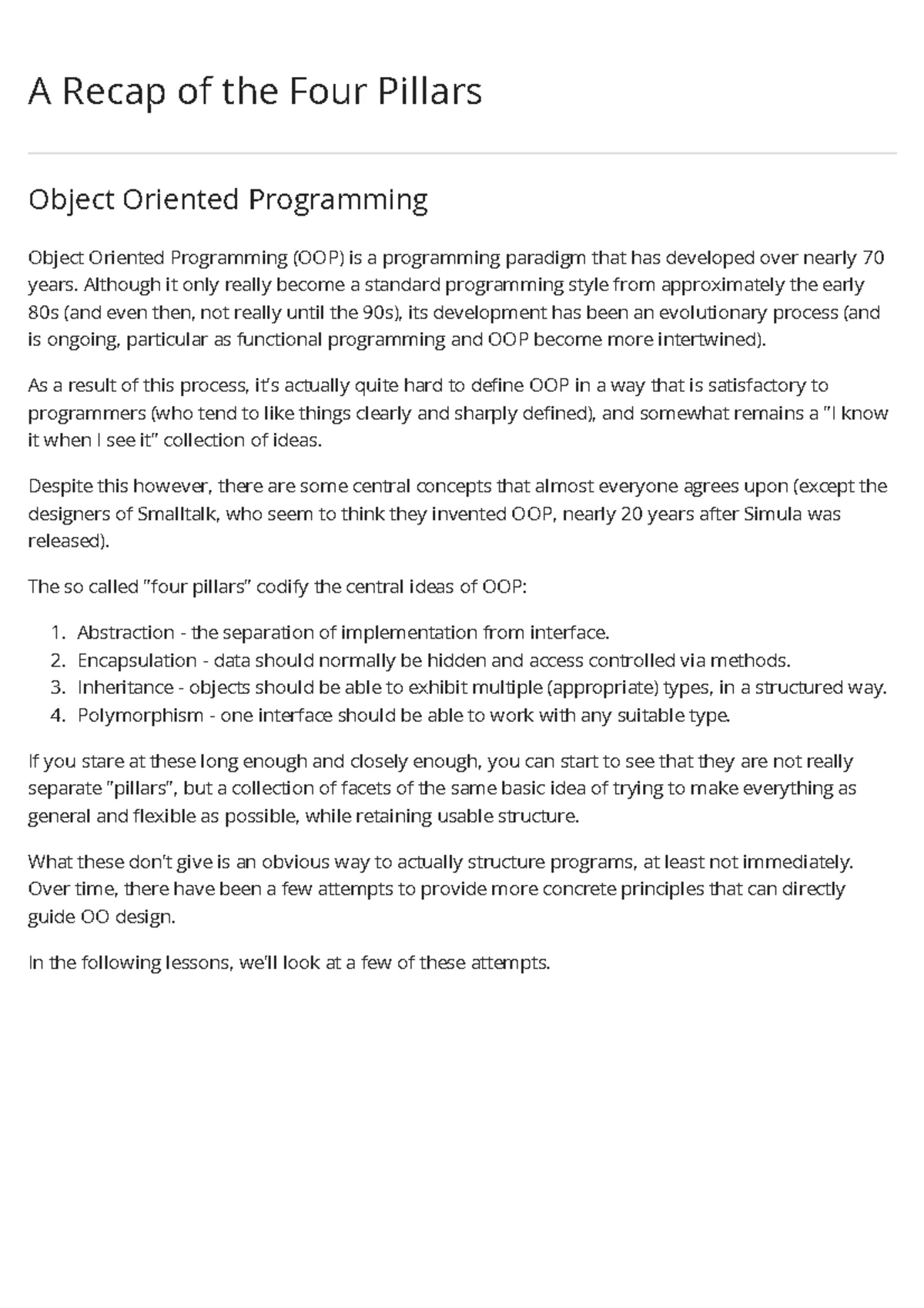 OOP - Final Exam Study Notes on Object-Oriented Programming Principles ...