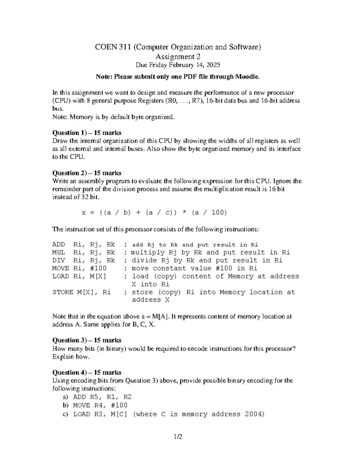 Lab 3: ARM Addressing Modes & 2-D Arrays - COEN 311 - Studocu