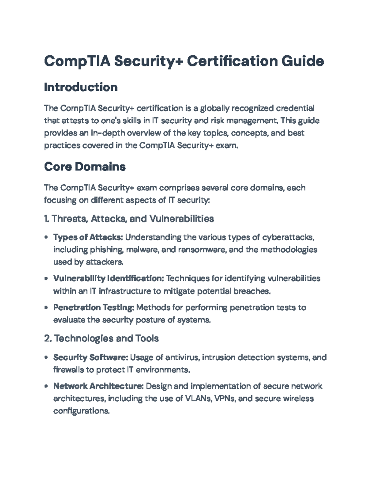 CompTIA Security+ Certification Exam Study Guide Overview - Studocu