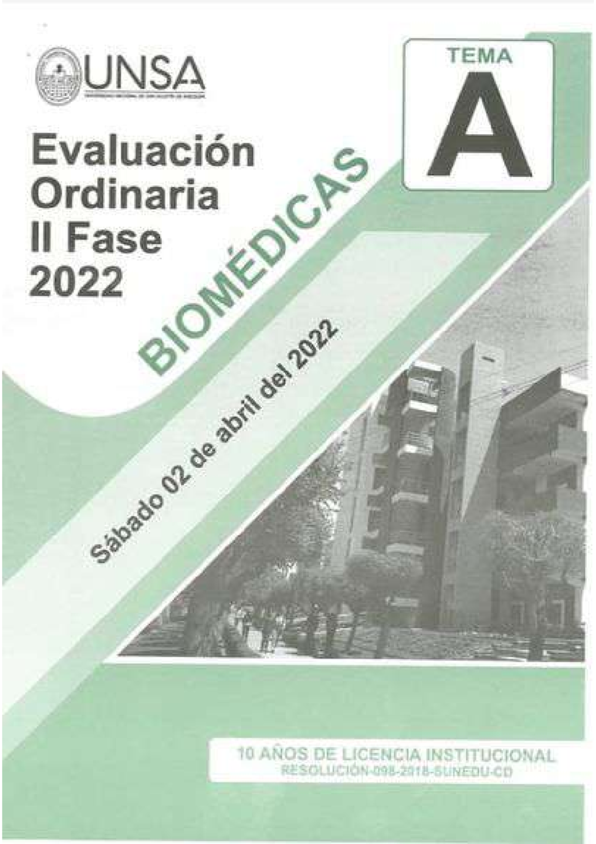 Solucionario Examen Ordinario 2 FASE Biomedicas - Studocu