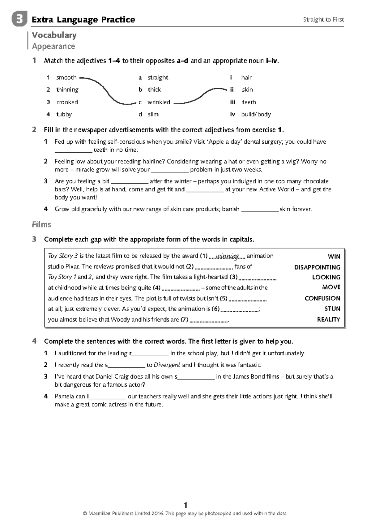 St F Extra Language Practice Worksheet Unit 3 - 3 Extra Language ...