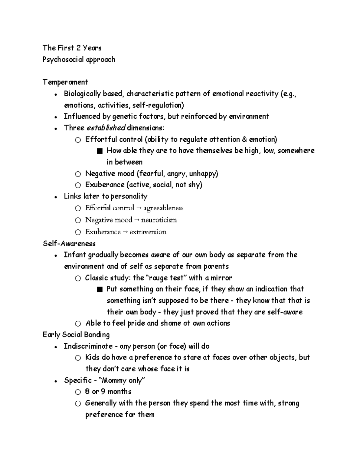 Psychosocial Development in Infancy: A Study for PSYC 101 - Studocu
